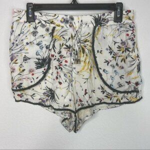 Elevenses by Anthropologie White Floral Shorts Size S